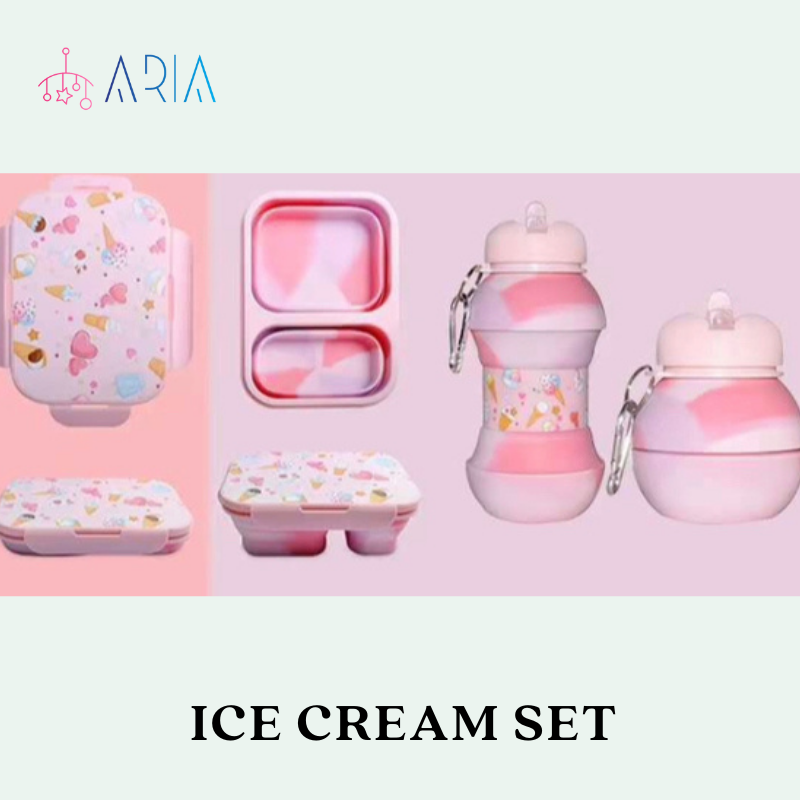 ARIA Collapsible Kids Lunchbox and Water Bottle Sets