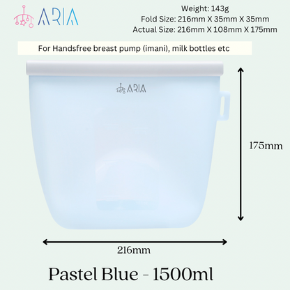 ARIA Airtight Breast Pump Pouch or Silicone Food Storage Bag 500ml/1L/1.5L/2L