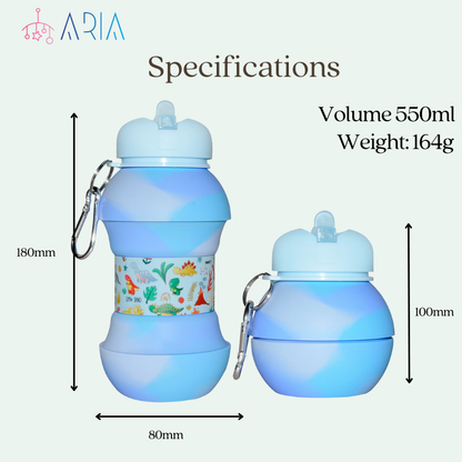 ARIA Collapsible Kids Lunchbox and Water Bottle Sets