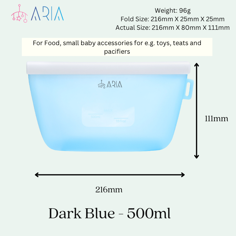 ARIA Airtight Breast Pump Pouch or Silicone Food Storage Bag 500ml/1L/1.5L/2L