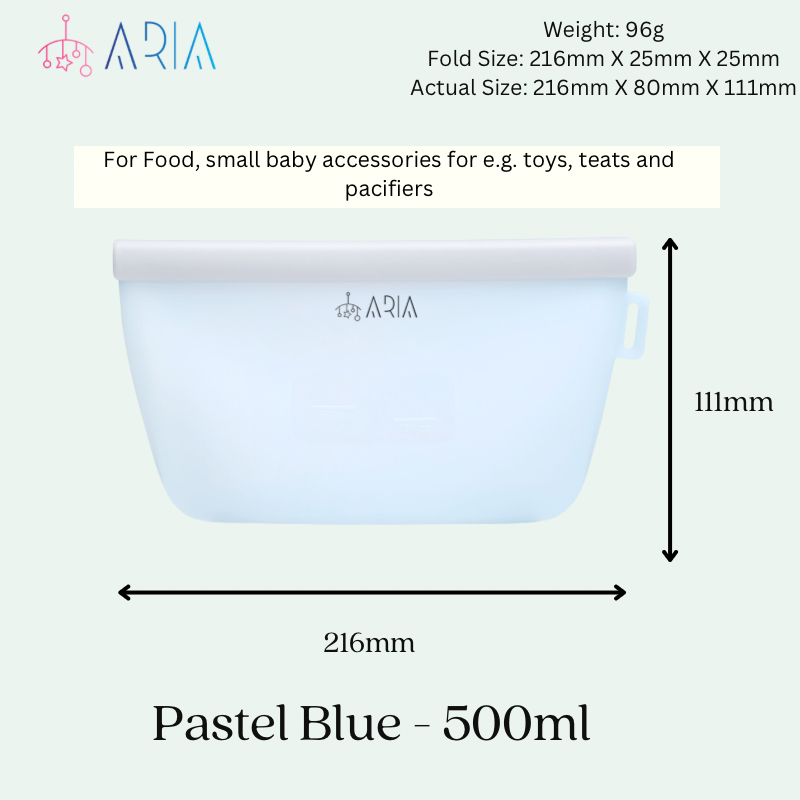 ARIA Airtight Breast Pump Pouch or Silicone Food Storage Bag 500ml/1L/1.5L/2L