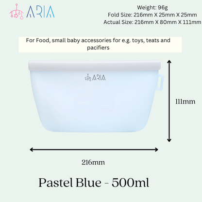 ARIA Airtight Breast Pump Pouch or Silicone Food Storage Bag 500ml/1L/1.5L/2L