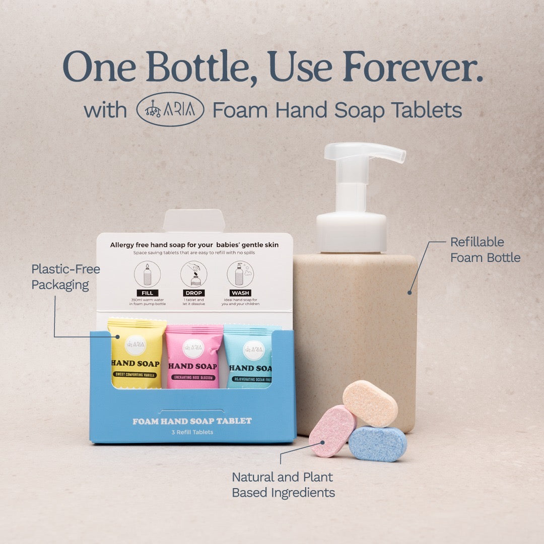 ARIA Foaming Hand Soap Refills - 3 Pack Tablets - Eco Friendly Hand Soap and Cleaning Products - Makes 3 x 350ml bottles