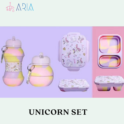 ARIA Collapsible Kids Lunchbox and Water Bottle Sets