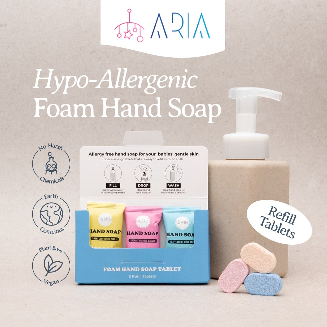 ARIA Foaming Hand Soap Refills - 3 Pack Tablets - Eco Friendly Hand Soap and Cleaning Products - Makes 3 x 350ml bottles