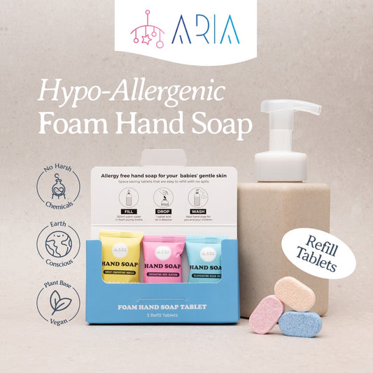ARIA Foaming Hand Soap Refills - 3 Pack Tablets - Eco Friendly Hand Soap and Cleaning Products - Makes 3 x 350ml bottles