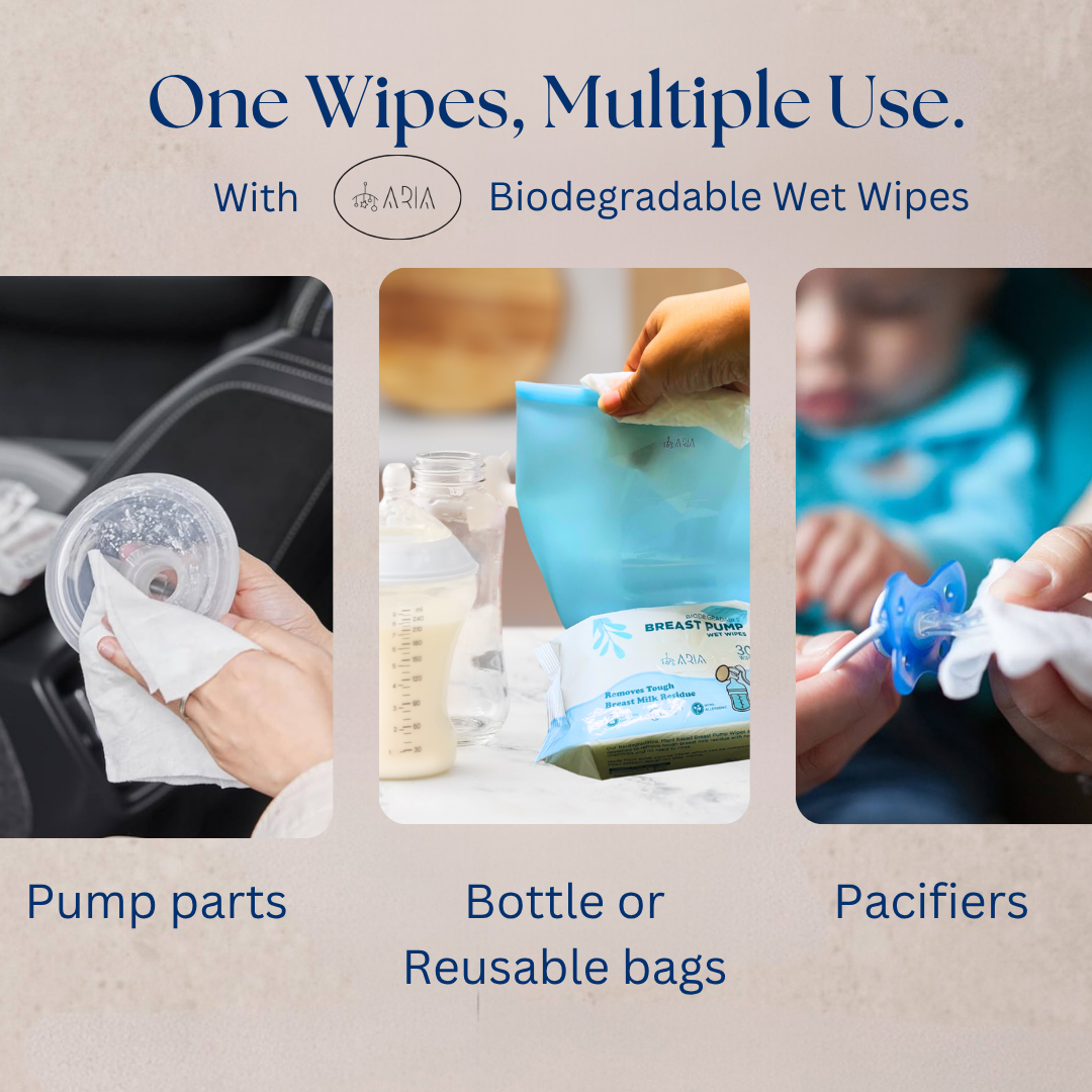 [ARIA] Biodegradable Breast Pump Wet Wipes