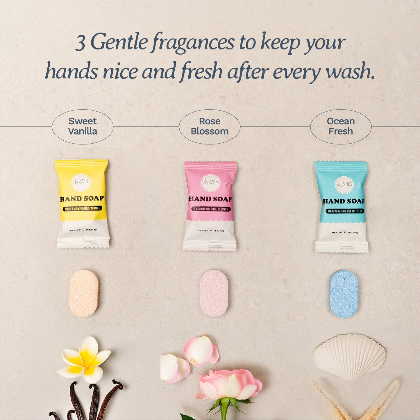 ARIA Foaming Hand Soap Refills - 3 Pack Tablets - Eco Friendly Hand Soap and Cleaning Products - Makes 3 x 350ml bottles