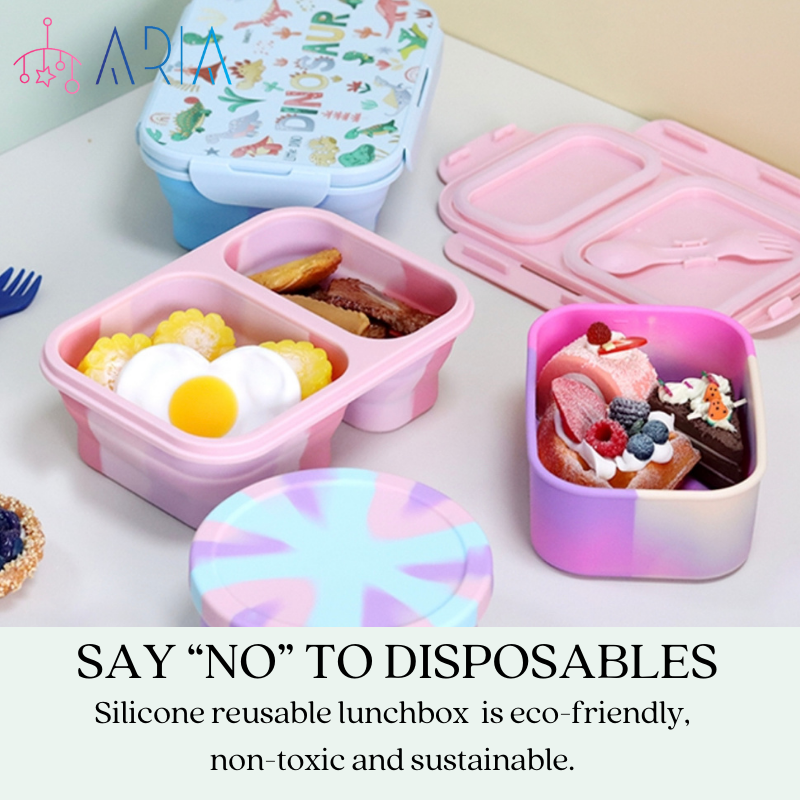 ARIA Collapsible Kids Lunchbox and Water Bottle Sets
