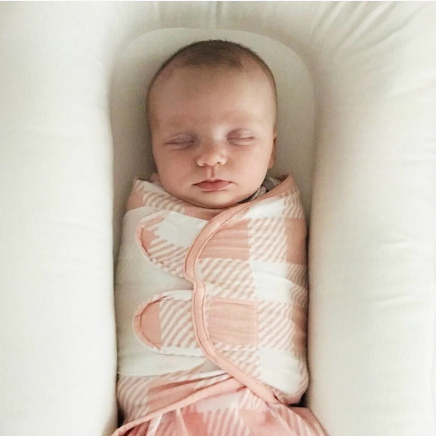 Organic Baby Adjustable Swaddle -  Pink Peony, Pink Heart, Pink Buffalo Plaid Series