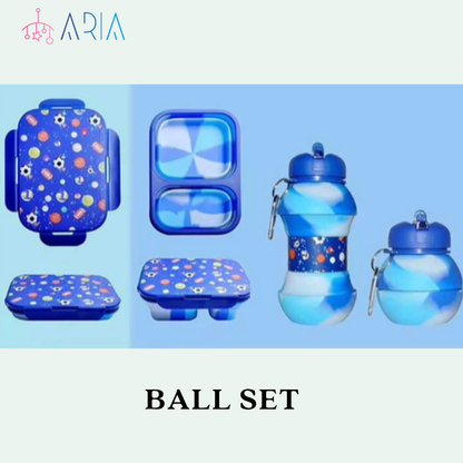 ARIA Collapsible Kids Lunchbox and Water Bottle Sets