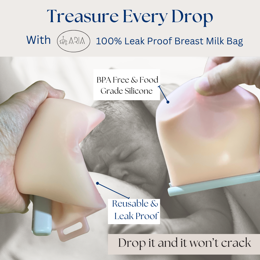 ARIA Reusable Breast Milk Bag and Milk Storage Bag or Snack Bag for Toddlers