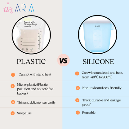 ARIA Reusable Breast Milk Bag and Milk Storage Bag or Snack Bag for Toddlers