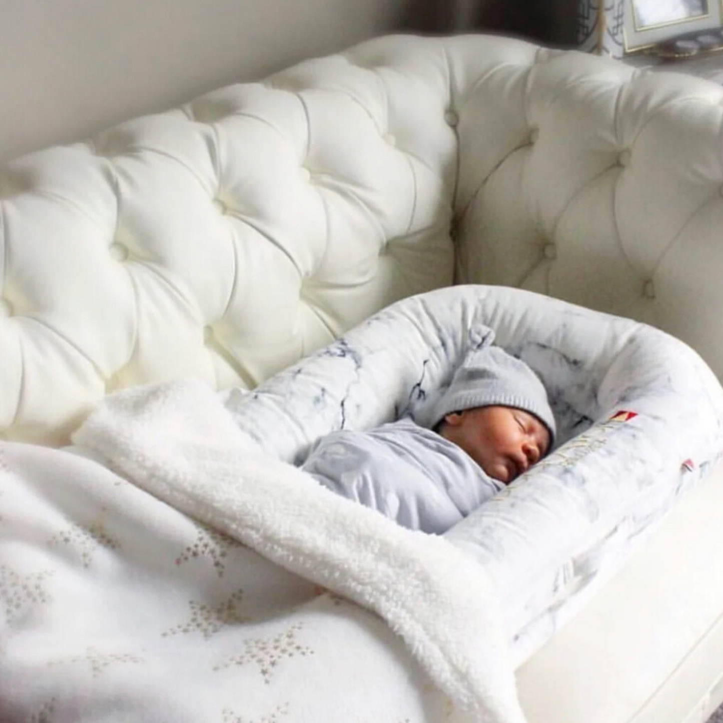 Organic Baby Adjustable Swaddle - Grey Cloud, Stripe, Stars Series