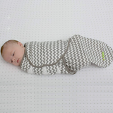 Organic Baby Adjustable Swaddle -  Ultra Grey Zig Zag, Tree and Cross Series