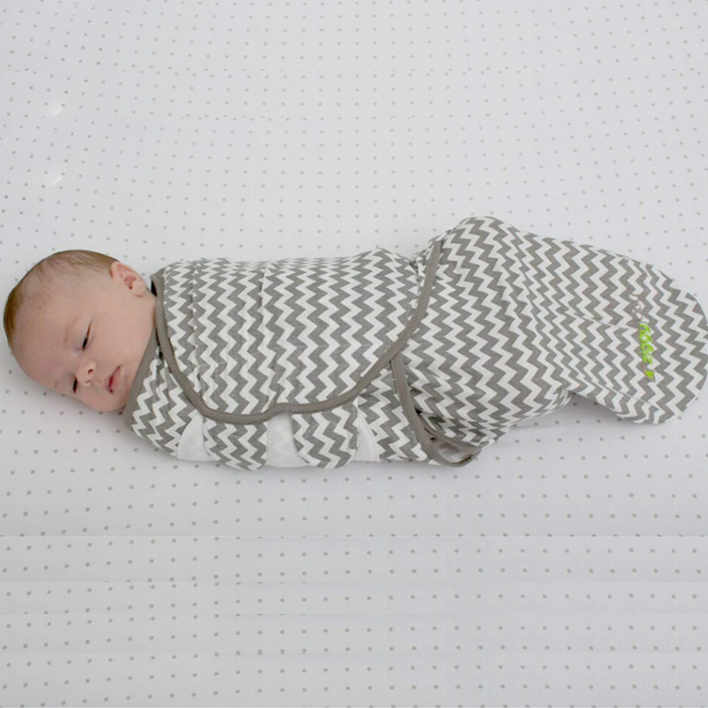 Organic Baby Adjustable Swaddle -  Ultra Grey Zig Zag, Tree and Cross Series