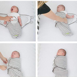 Organic Baby Adjustable Swaddle -  Ultra Grey Zig Zag, Tree and Cross Series