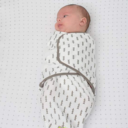 Organic Baby Adjustable Swaddle -  Ultra Grey Zig Zag, Tree and Cross Series