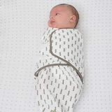 Organic Baby Adjustable Swaddle -  Ultra Grey Zig Zag, Tree and Cross Series