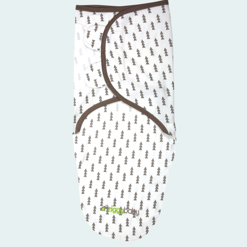 Organic Baby Adjustable Swaddle -  Ultra Grey Zig Zag, Tree and Cross Series