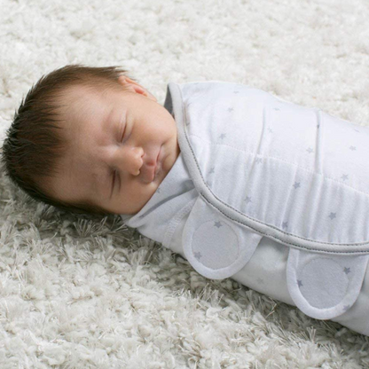 Organic Baby Adjustable Swaddle - Grey Cloud, Stripe, Stars Series
