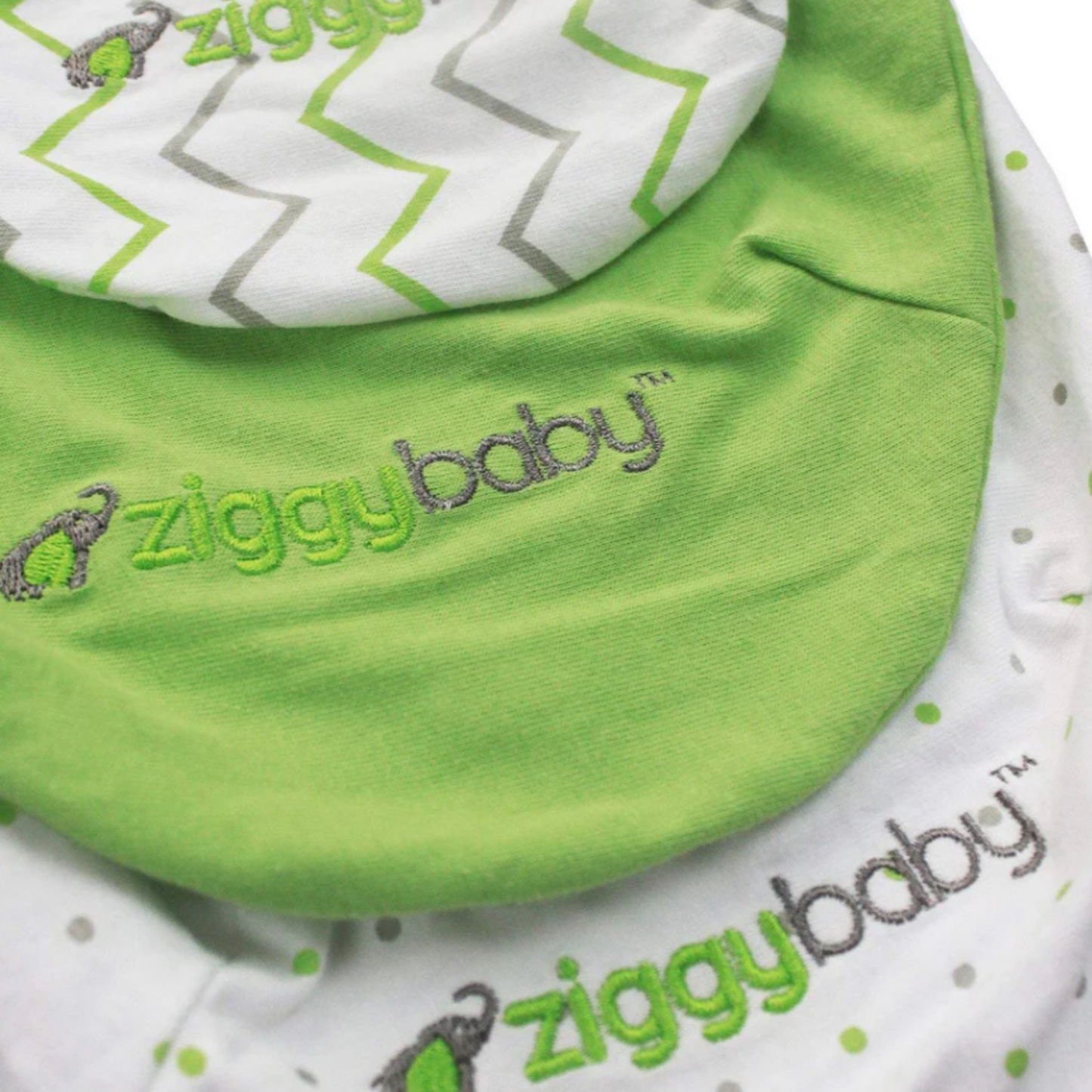 Organic Baby Adjustable Swaddle - Solid Green, Green Zig Zag, Dot Series