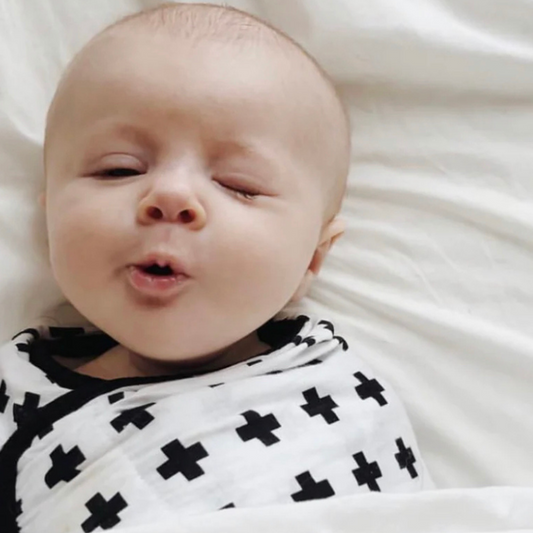 Organic Baby Adjustable Swaddle - Cotton Black and White Series