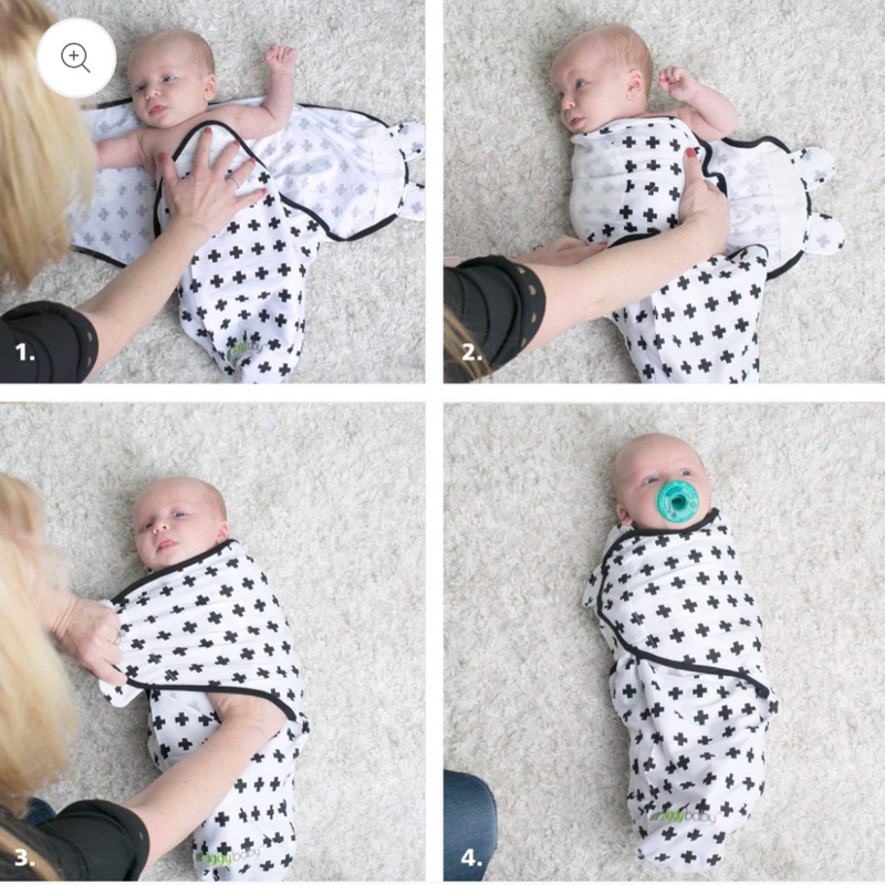Organic Baby Adjustable Swaddle Cotton Black and White Series Ariababies