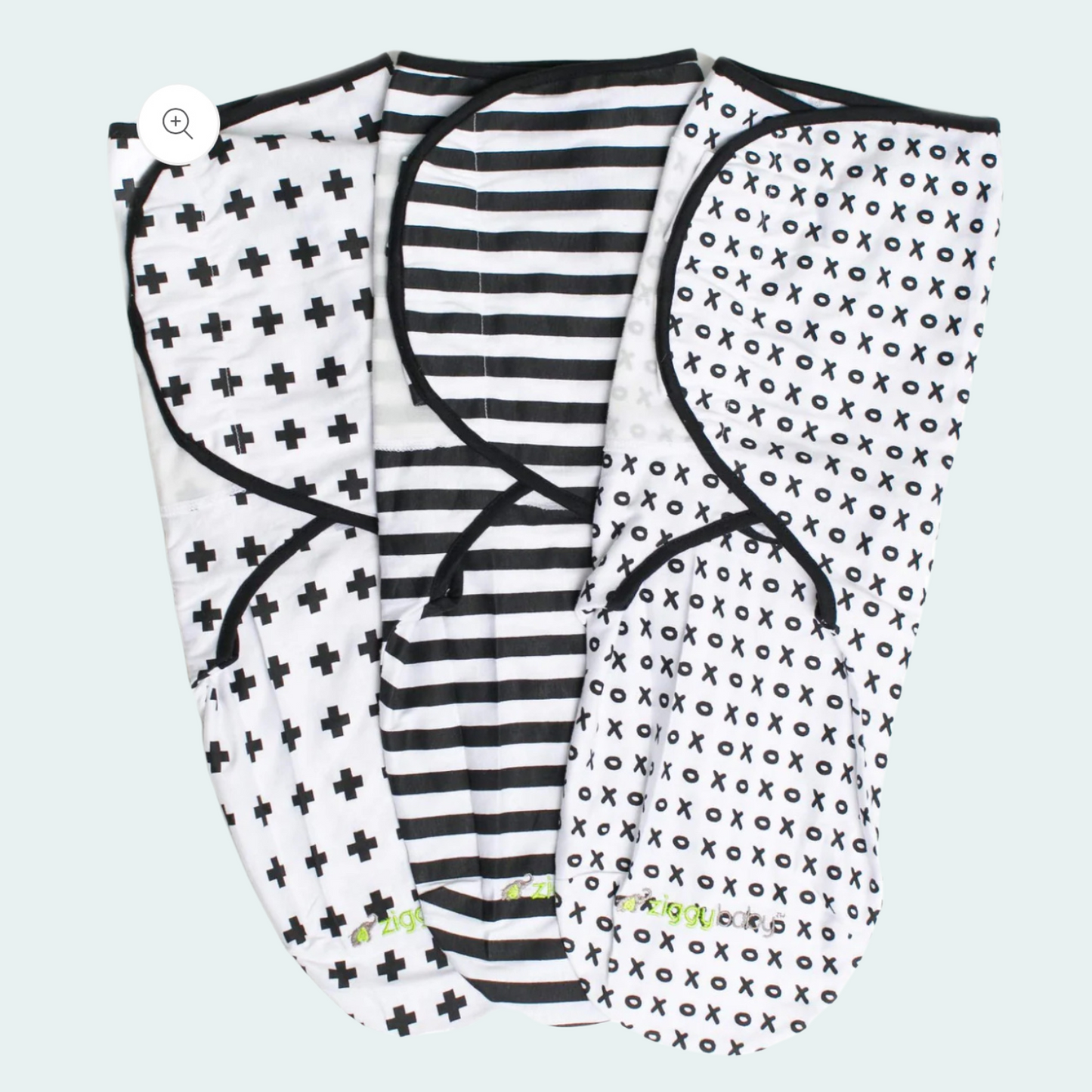 Organic Baby Adjustable Swaddle - Cotton Black and White Series