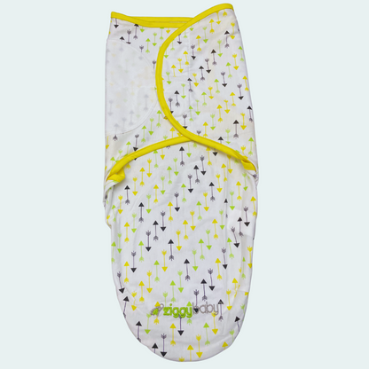 Organic Baby Adjustable Swaddle - Solid Green, Green Zig Zag, Dot Series
