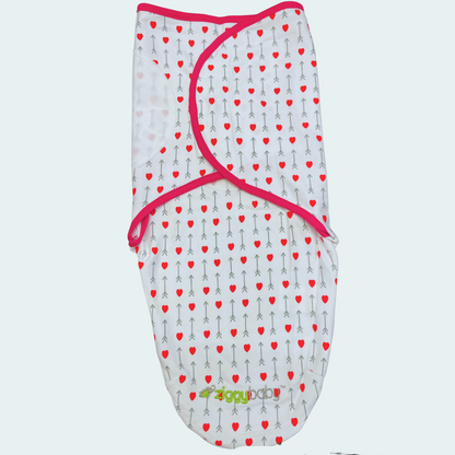 Organic Baby Adjustable Swaddle -  Pink Peony, Pink Heart, Pink Buffalo Plaid Series