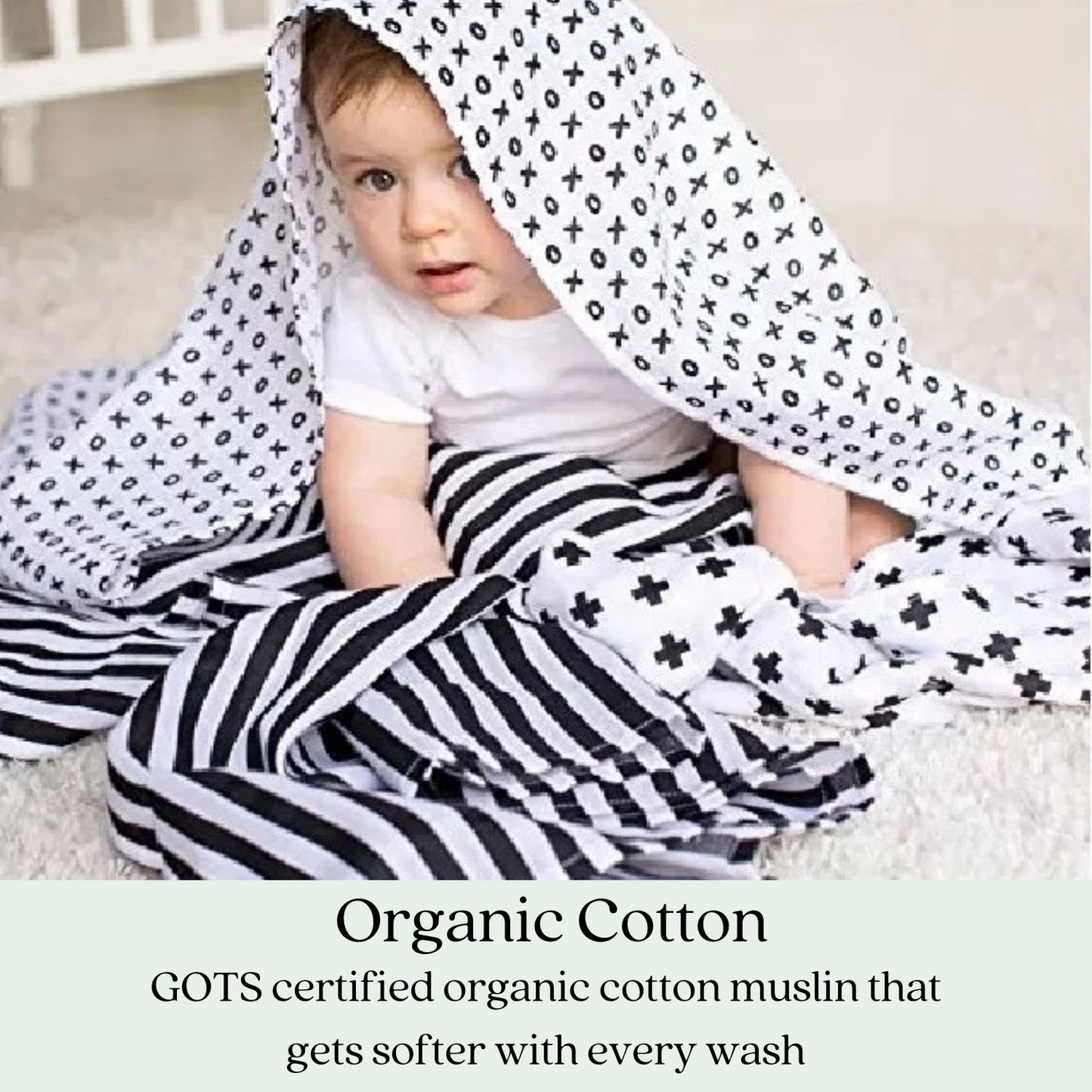 Muslin Baby Swaddle Blankets, 47x47 inch (120cm X 120cm) Boy Series