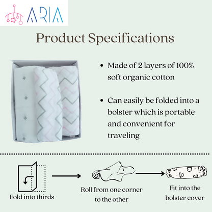 Muslin Baby Swaddle Blankets, 47x47 inch (120cm X 120cm) Girl Series