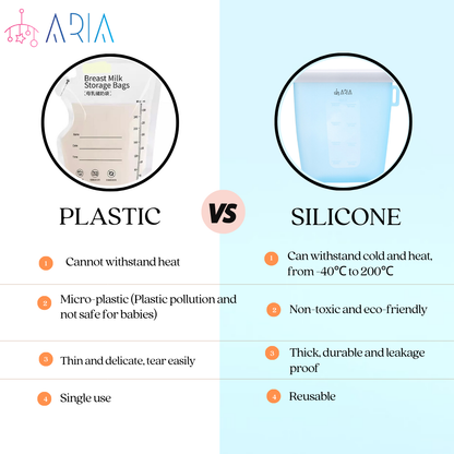 ARIA Airtight Breast Pump Pouch or Silicone Food Storage Bag 500ml