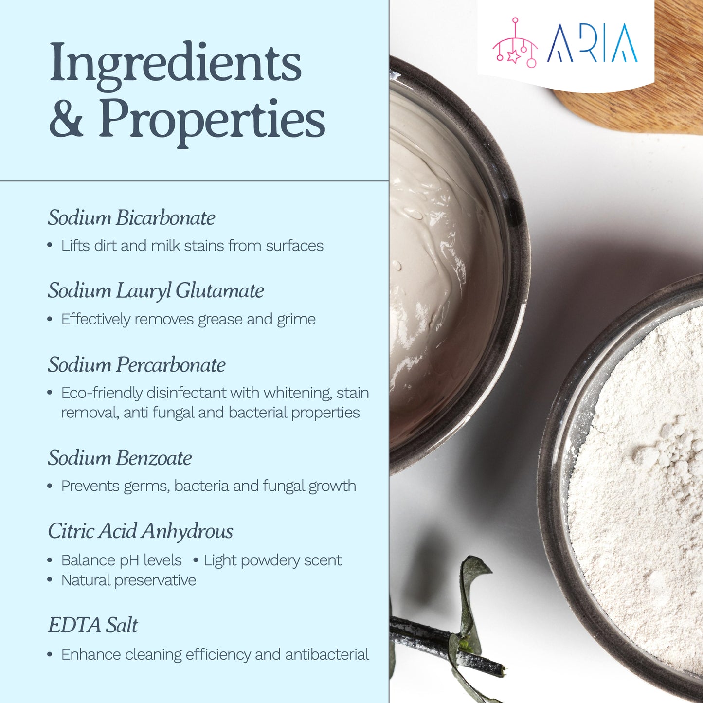 ARIA Foaming Baby Bottle Tablet Refills -  6 Pack Tablets - Organic and Hypoallergic Cleanser - Makes 6 x 250ml bottles