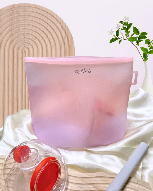 ARIA Airtight Breast Pump Pouch or Silicone Food Storage Bag - 2L [Tri-Tone]