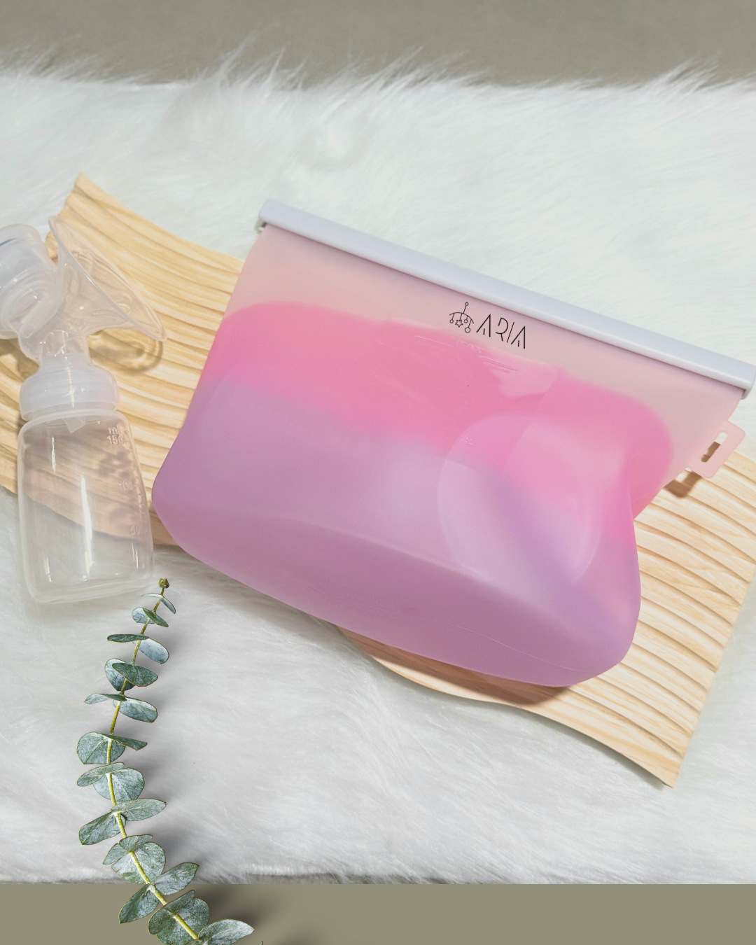 ARIA Airtight Breast Pump Pouch or Silicone Food Storage Bag - 2L [Tri-Tone]