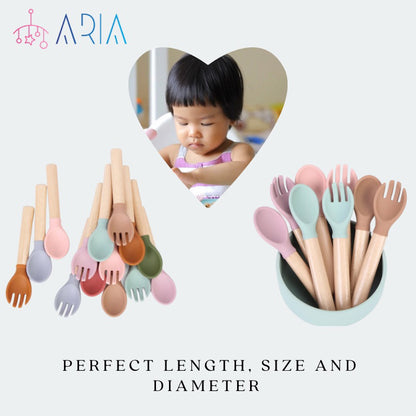 Baby Spoon and Fork Set | Baby Spoon Set | Feeding Spoon | Baby Fork | Baby Self Feeding | Silicon Spoon | Spoon Toddler