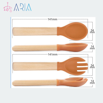 Baby Spoon and Fork Set | Baby Spoon Set | Feeding Spoon | Baby Fork | Baby Self Feeding | Silicon Spoon | Spoon Toddler