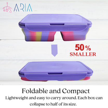[ARIA] Collapsible Lunch Box | Bento Lunch Box Kids | Microwave Lunch Box | Foldable Lunch Box