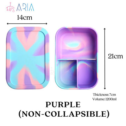 [ARIA] Collapsible Lunch Box | Bento Lunch Box Kids | Microwave Lunch Box | Foldable Lunch Box