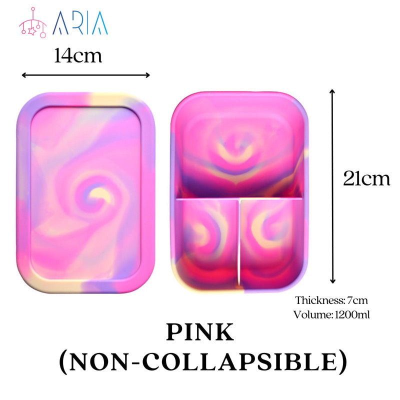 [ARIA] Collapsible Lunch Box | Bento Lunch Box Kids | Microwave Lunch Box | Foldable Lunch Box