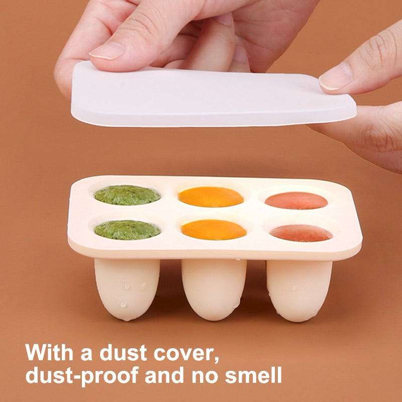 Baby Feeder | Food Tray with Lid | Baby Food Puree Icecubes | Silicon Storage Tray | BLW Weanfeed | Teether with Cover