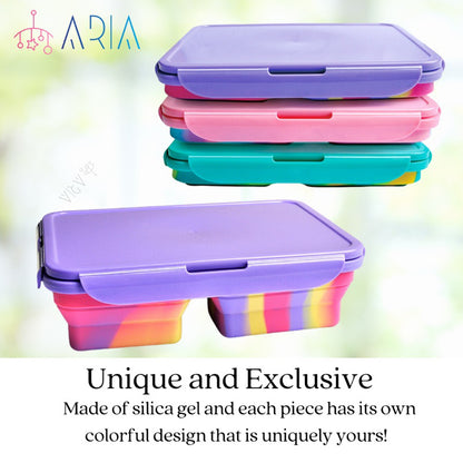 [ARIA] Collapsible Lunch Box | Bento Lunch Box Kids | Microwave Lunch Box | Foldable Lunch Box