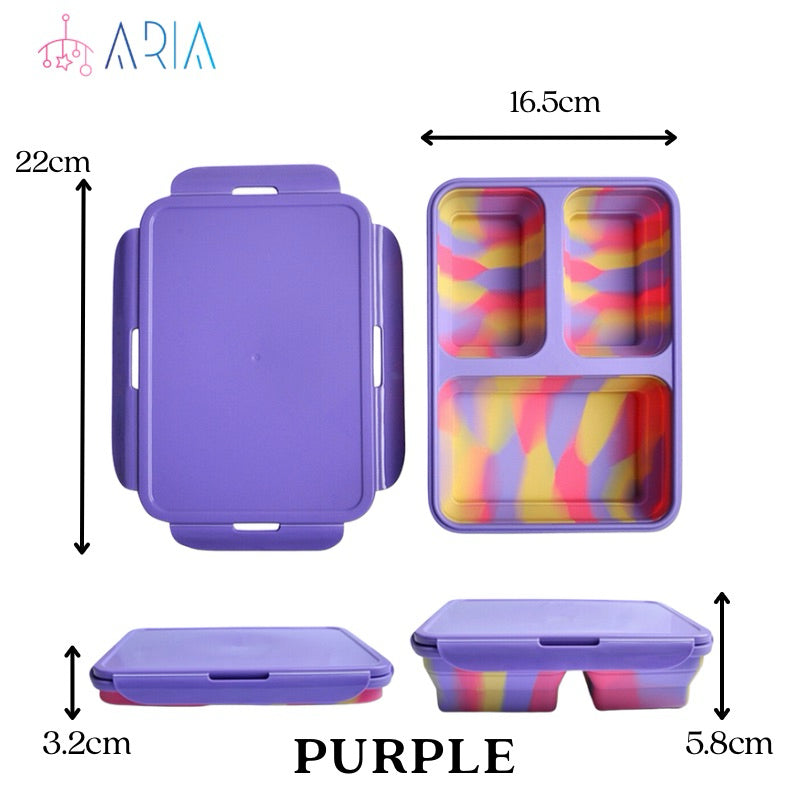 [ARIA] Collapsible Lunch Box | Bento Lunch Box Kids | Microwave Lunch Box | Foldable Lunch Box
