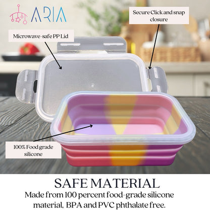 Portable Snack Box | Collapsible Lunch Box | Kids Lunch Box | Lunch Box Kids | Microwave Lunch Box | Bento Box