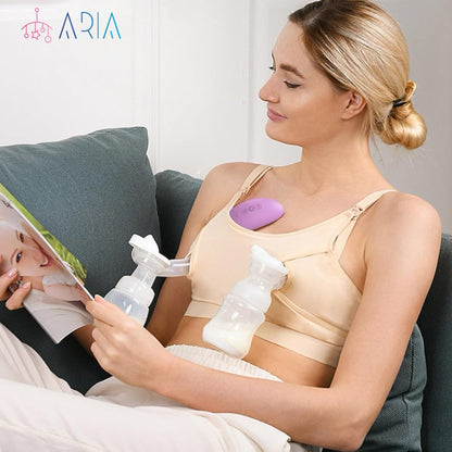 ARIA Warming Lactation Massager 2 in 1 Heating and Vibration Breast Massager with travel pouch