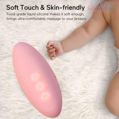 ARIA Warming Lactation Massager 2 in 1 Heating and Vibration Breast Massager with travel pouch