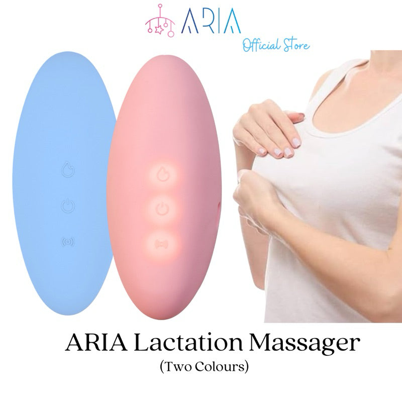 ARIA Warming Lactation Massager 2 in 1 Heating and Vibration Breast Massager with travel pouch