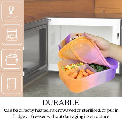 ARIA Silicone Lunch Box | Bento Lunch Box Kids | Microwave Lunch Box | Foldable Lunch Box (4 Designs)